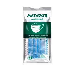 Matador 3 Layer Surgical Face Mask Non Woven Disposable 10pcs Pack