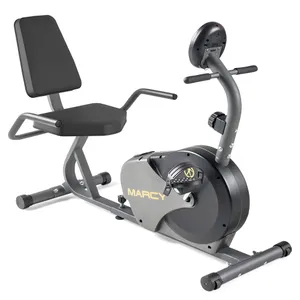MARCY NS-716R with Adjustable Resistance and Transport Wheels Magnetic Recumbent Bike 