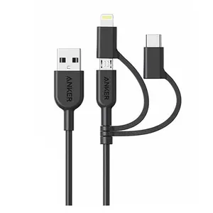 Anker PowerLine II Universal Charging with  3-in-1 Cable – 3ft Durable Cord