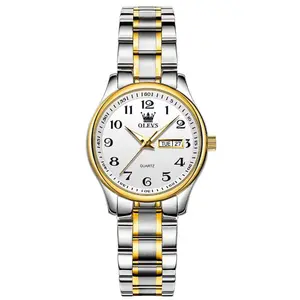 OLEVS 5567 Royal Stainless Steel Waterproof Chronograph Couple's Watch with Luminous - Variant 3