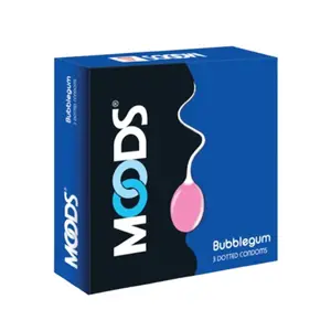 Moods Bubblegum Flavored Dotted Premium Condoms - 3Pcs Pack