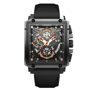 LIGE 8935 Exclusive Square Dial Analog Hollow Luxury Men's Watch
