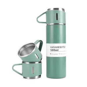 3 in 1 Vacuum Insulated Thermal Flask With Cup Set  - Variant 3