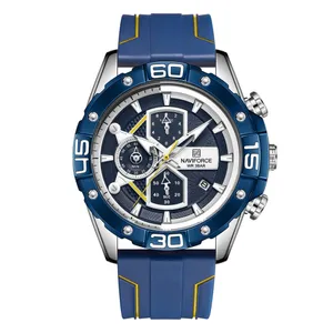 NAVIFORCE NF8018 Leather Casual Multi-function Chronograph Men's Watch - Variant 2