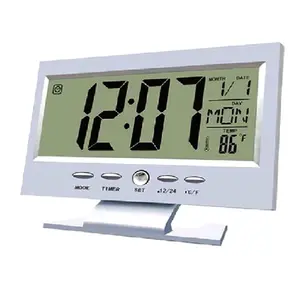 Digital table clock Voice Control LED Snooze Alarm Clock