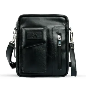Genuine Leather Elegant Exclusive Mobile Pocket with Messenger Bag