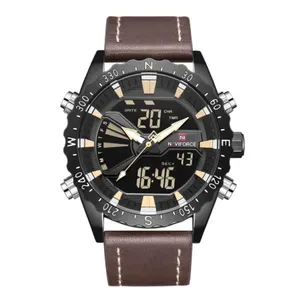 NAVIFORCE NF9136 Leather Sports Quartz Analog Digital Men’s Watch - Variant 1