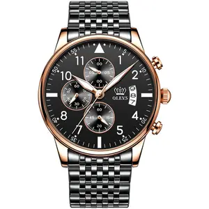 OLEVS 2869 Stainless Steel Chain Multifunctional Waterproof Luminous Men's Watch