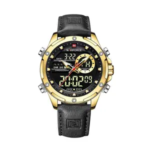 Naviforce NF9208 Genuine Leather Dual Display Luxury Fashion Men's Watch - Variant 2