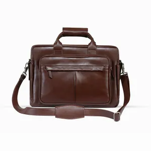 100% Genuine Cow Leather Corporate Briefcase Bag with More Space Office Bag