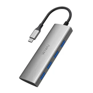 WiWU Alpha A440 4-in-1 USB Type-C Hub Gray