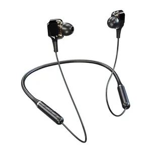 Lenovo XE66 Dual Driver Bluetooth Neckband Earphone Black