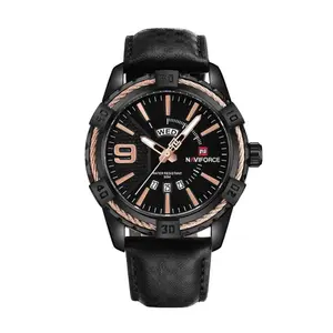 Naviforce NF9117L Comfortable Leather Strap Luxury Fashion and Sports Men's Watch - Variant 1