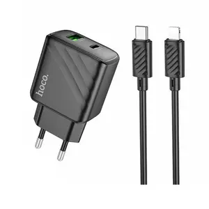 Hoco CS23A 30W Dual-Port Wall Charger with Type-C to Lightning Cable