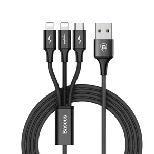 Baseus Rapid Series 3-in-1 Micro & Dual Lightning 1.2M Fast Charging Cable 