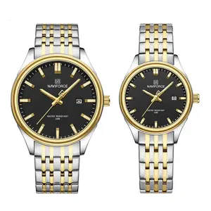 Naviforce NF8039 Luxury Stainless Steel Quartz Analog Casual Couple Watch - Variant 1