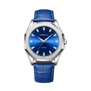 CRRJU 5015 Comfortable Genuine Leather Strap Luxury Fashion Men's Watch - Variant 4