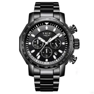 LIGE 9871 Stainless Steel Analog Quartz Casual Men's Watch