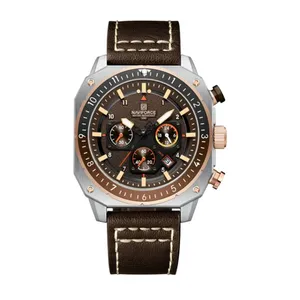 Naviforce 8057 High Quality Genuine Leather Straps Chronograph Men's Watch - Variant 4