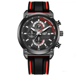 LIGE 10004 Silicone Strap Quartz Analog Premium Sporty Men's Watch