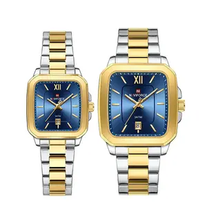 NAVIFORCE NF9239 Square Stainless Steel Water-Resistant Quartz Calendar Elegant Romantic Couple’s Watch - Variant 2