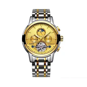 LIGE 9878 Premium Mechanical Stainless Steel Casual Men's Watch - Variant 4