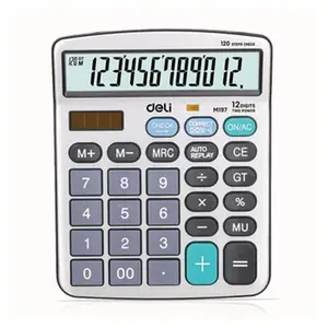 Deli EM19710 Metal-12 Digits Basic Calculator Dual Power