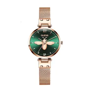 OLEVS 6895L PU Leather Analog Luxury Quartz Watch For Women