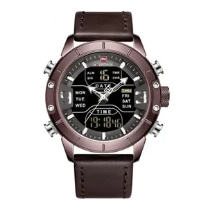 NAVIFORCE 9153-L Genuine Leather Strap Stylish Men's Watch