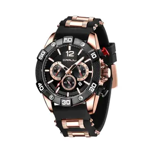 CRRJU 2292 Ultimate Comfort Silicone Strap Timeless Elegance Quartz Sport Men's Watch - Variant 2