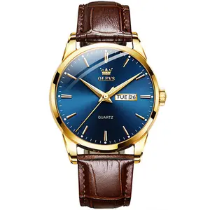 OLEVS 6898 Valentine's Calendar Display Leather Strap Couple's Quartz Watch - Variant 3