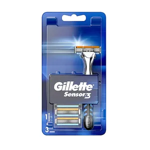 Gillette Sensor 3 Compatible Shaver Razors With 3 Replaceable Cassettes