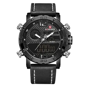 NAVIFORCE NF9134 PU Leather Analog Digital Sports Men's Watch