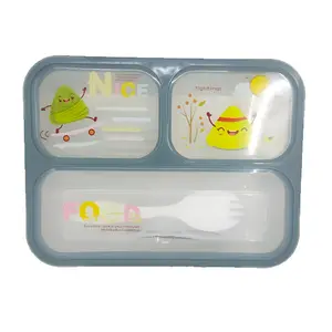 3-Compartment Leak-Proof Plastic Lunch Box - Variant 2