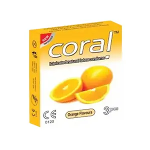 Coral Condom Orange Flavours 3's Pack – Zesty Twist for Enhanced Intimacy