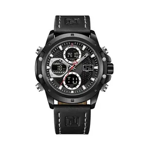 Naviforce NF9225 Elite Leather Dual Time Quartz Classic Men's Watch