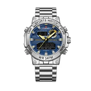 Naviforce 9237 Luxury Stainless Steel Strap Analog Digital Sports Men's Watch - Variant 4