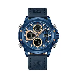 Naviforce NF9225 Elite Leather Dual Time Quartz Classic Men's Watch - Variant 3