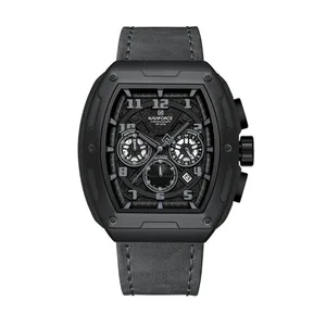 Naviforce 8053 High Quality Genuine Leather Straps Chronograph Men's Watch