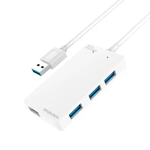 Yuanxin X-3226 USB Male to Quad USB Female White Hub