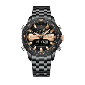 Naviforce 9234 High Quality Stainless Steel Dual Movement Sport Fashion Men Watch