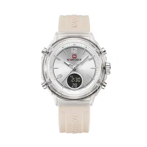 Naviforce NF7109 Fumed Silica Strap Dual Display Transparent LCD Fashion Women's Watch