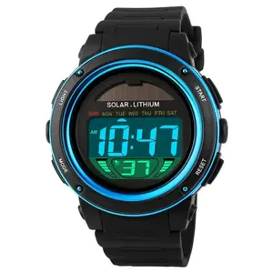 SKMEI 1096 Solar Powered Digital Sporty PU Leather Men's Watch