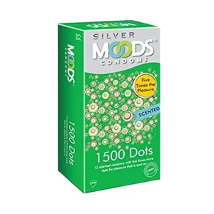 Moods Silver 1500 Dots Condoms 12s – Lubricated Textured for Enhanced Pleasure