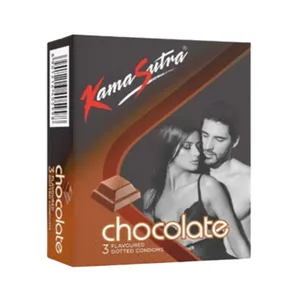 KamaSutra Chocolate Flavoured Dotted Condoms 3-Pack – Premium Latex