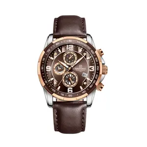 Naviforce NF8020L Luxury Leather Quartz Chronograph Casual Sports Style Men's Watch - Variant 3