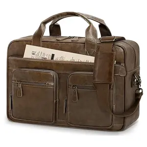 RAINSMORE 15.6 Inch Men PU Vegan Leather Waterproof Office Work Bag - Variant 3