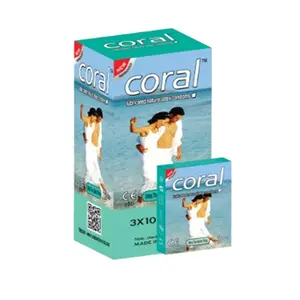 Coral Ultrathin Extra Time Lubricated Natural Latex Condom – 3 Pcs Pack