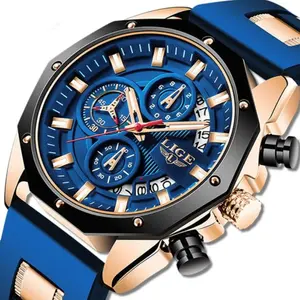 LIGE 8908 Analog Movement Premium Silicone Strap Men's Sports Watch - Variant 2