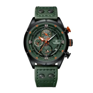 Naviforce NF8045 Vintage Sports Genuine Leather Men's Watch - Variant 4